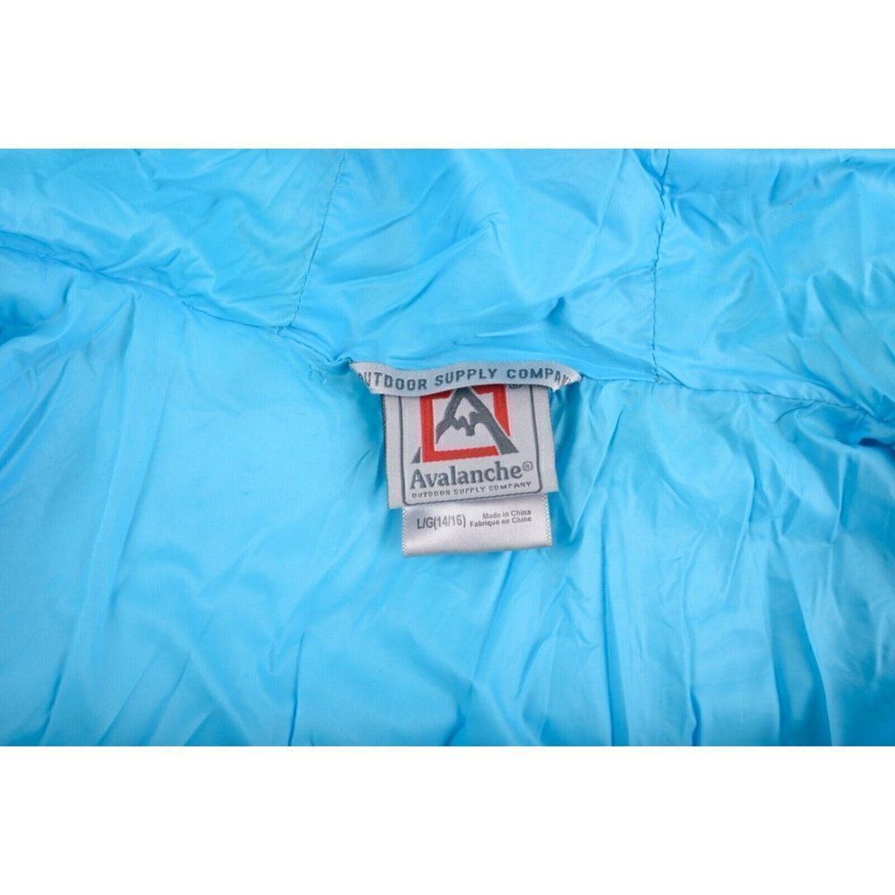 Avalanche Outdoor Supply Co kids Puffer Jacket Coat Blue Hooded Zip Sz 14-16 - Picture 5 of 5